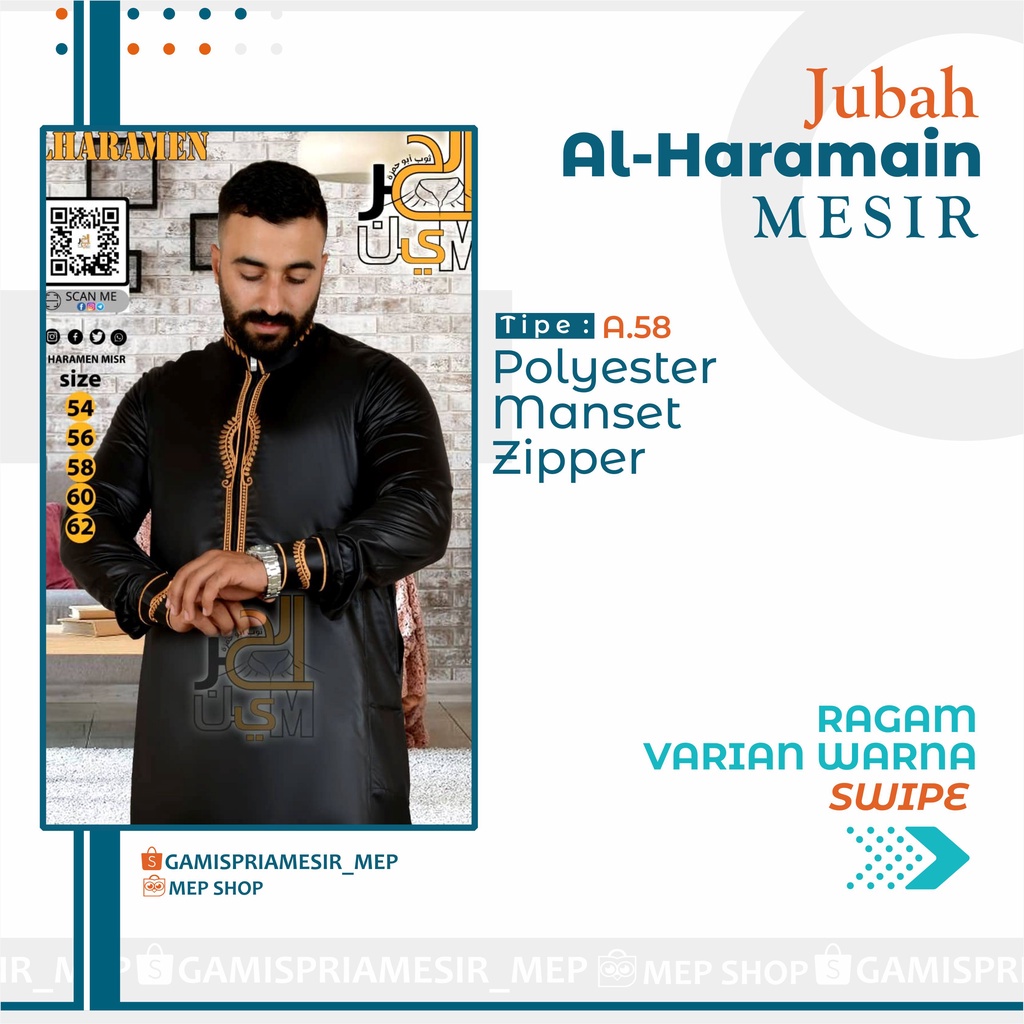 GAMIS PRIA AL HARAMAIN POLYESTER MANSET SALUR IMPORT MESIR ORIGINAL NON VIETNAM SAUDI LOKAL MADINAH 