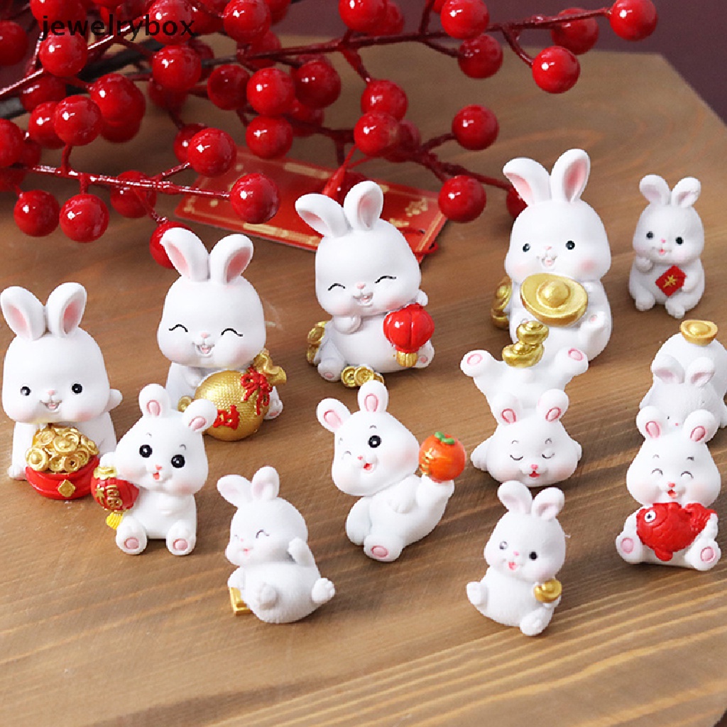 [jewelrybox] 1pc 2023dekorasi Kue Kelinci Miniatur Kartun Ornamen Pemandangan Kelinci Butik