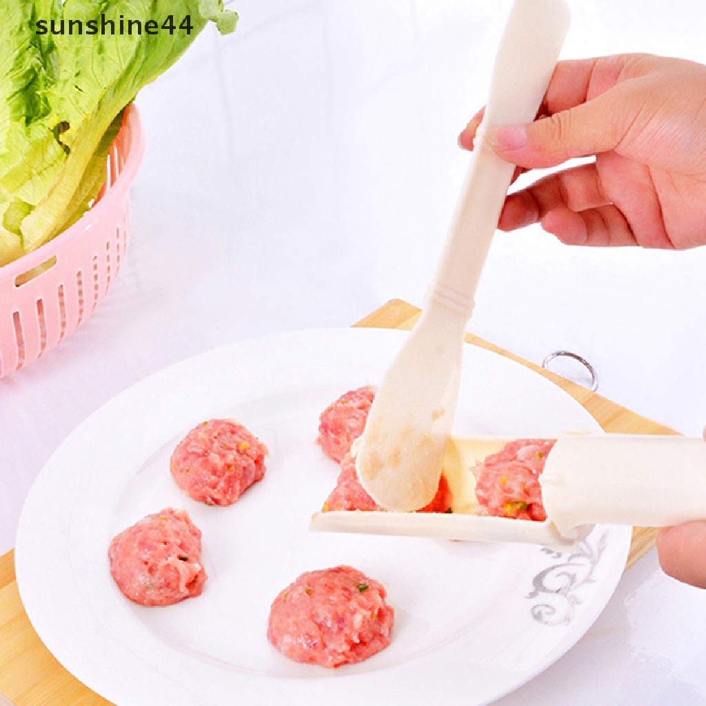 Sunshine 2Set Alat Pembuat Bakso Plastik Set Ikan Goreng Beaf Meat Making Balls Cetakan Sendok Meat Tools Gadget Dapur Aksesoris Masak ID