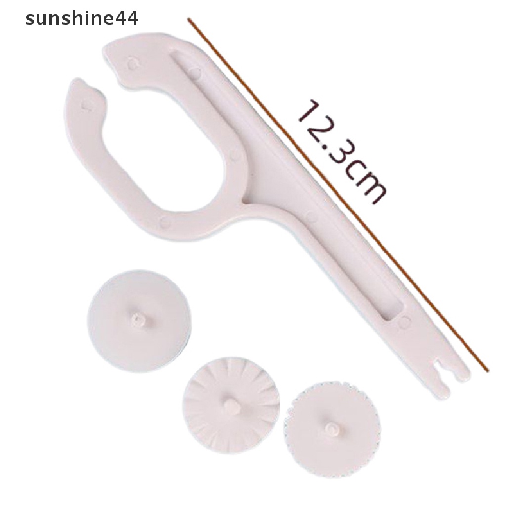 Sunshine 1set DIY Fondant Kue Gula Craft Tempel Embosser Roda Jahitan Cutter Tools ID