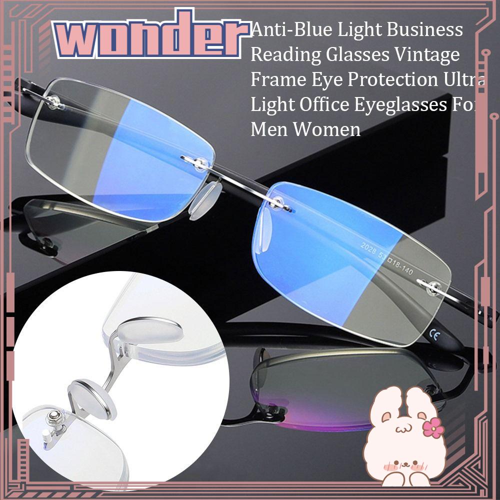 Wonder Business Kacamata Baca Fashion Frame Vintage Simple Anti-Cahaya Biru