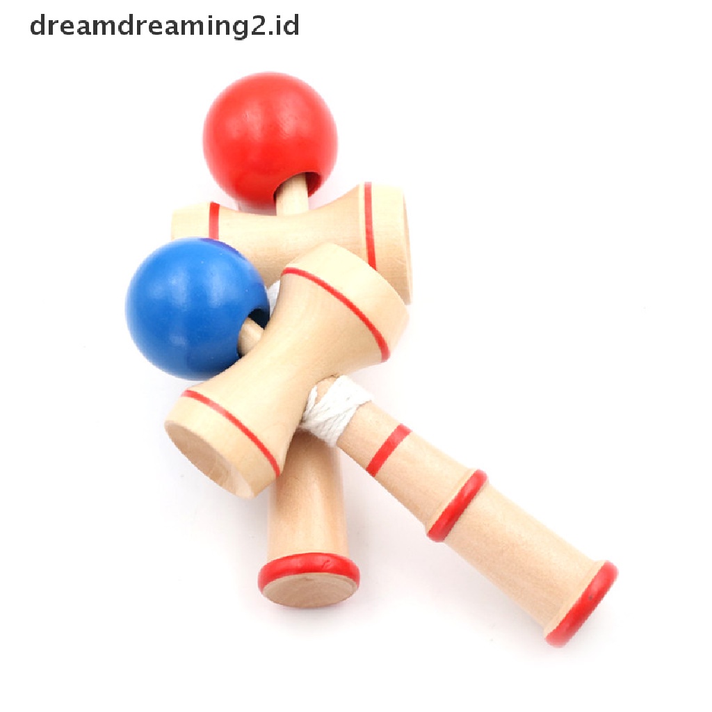 (hot) Kid Kendama Ball Mainan Edukasi Keterampilan Keseimbangan Permainan Kayu Tradisional Jepang//