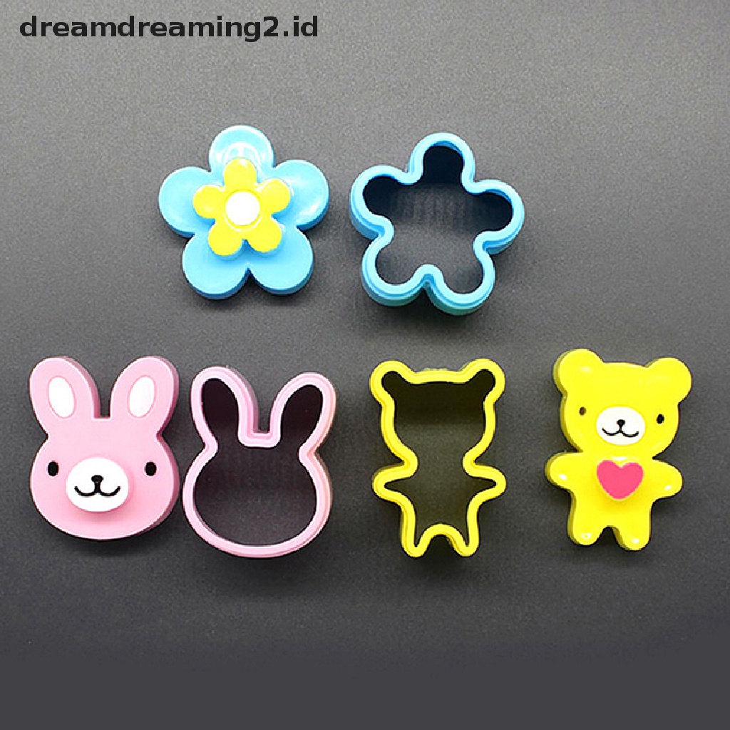 (hot) Cetakan Sandwich Lucu Rabbit Flower Bear Shaped Bread CakeBiscuit Alat Emboss//