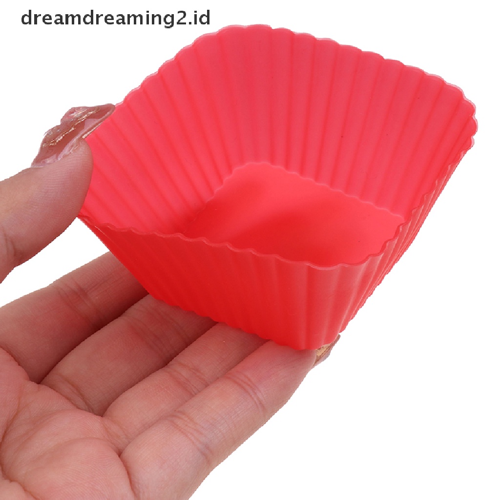 (hot) 1/6pcs 7cm Cetakan Puding Jelly Berbentuk Persegi Cetakan Muffin Cake Cup Silicone//