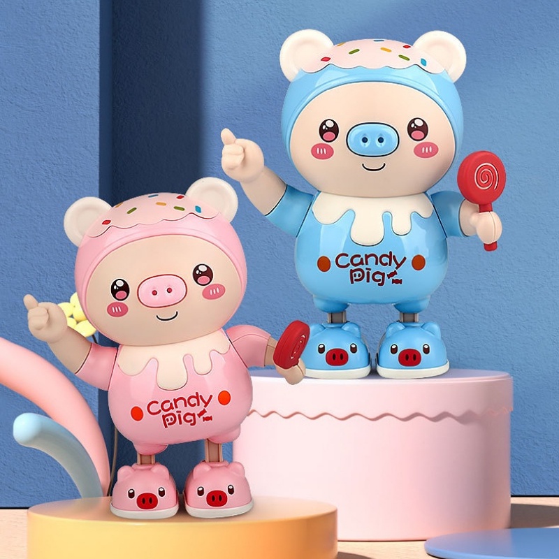 Mainan Menari Babi Peliharaan Baru Dengan Musik Lampu Ayun Babi Lucu Kartun Hewan Mainan Bayi Untuk Hadiah Ulang Tahun Tahun Baru Xmas
