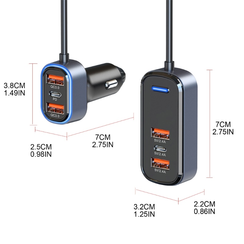 Zzz 1sampai6 Port Charger Hp Mobil USB Adapter PD3 0tipec Qc30