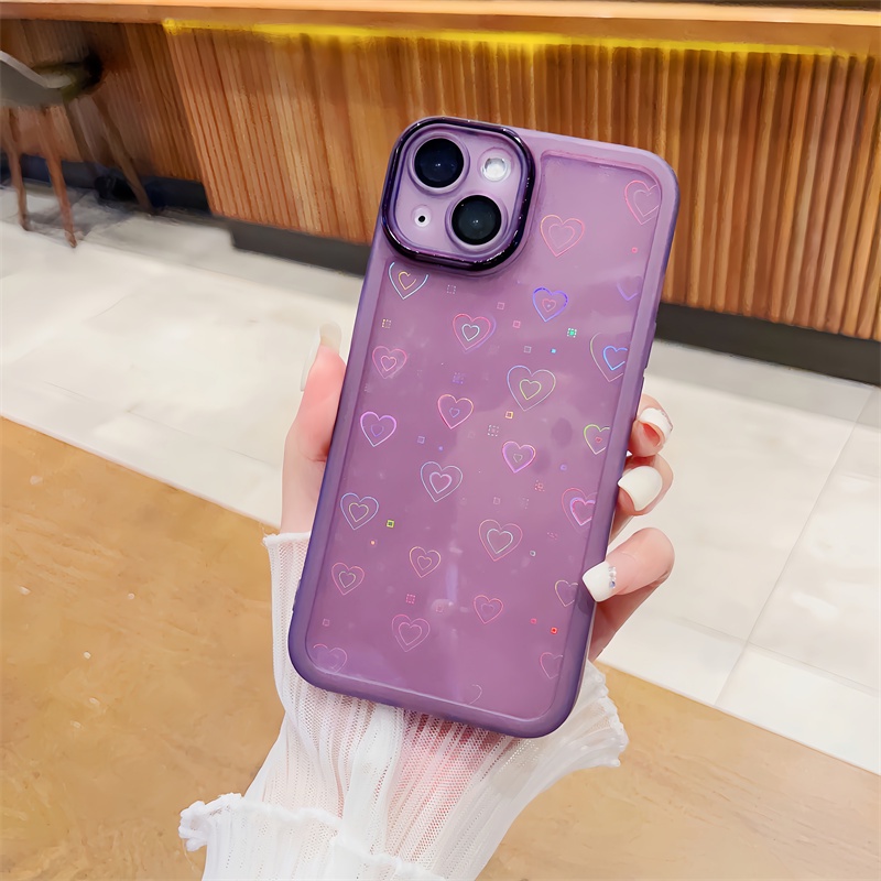 IPHONE Cardioid Laser Gradasi Baru Cocok Untuk Capita Iphone11 12 13 14 Pro Max X Xs Max Xr 78 Plus Paket Lengkap Shockproof Case Dengan Lensa Film