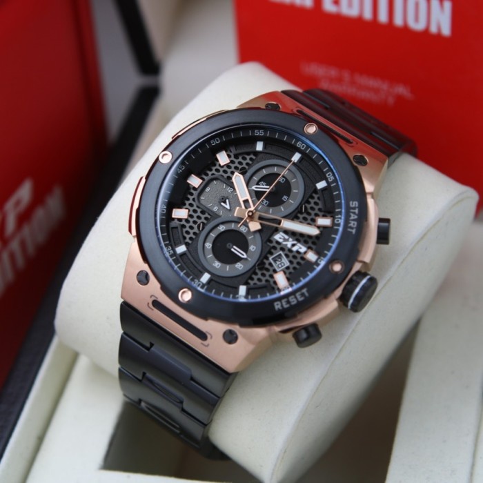 EXPEDITION 6837 MC BLACK ROSEGOLD PRIA ORIGINAL GARANSI 1TAHUN