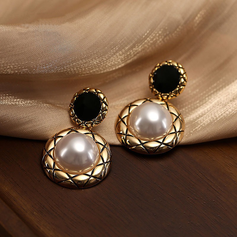HBS 192 Anting Hijab Wanita Tusuk Mutiara Kristal Women Earrings Korea Aksesoris Fashion