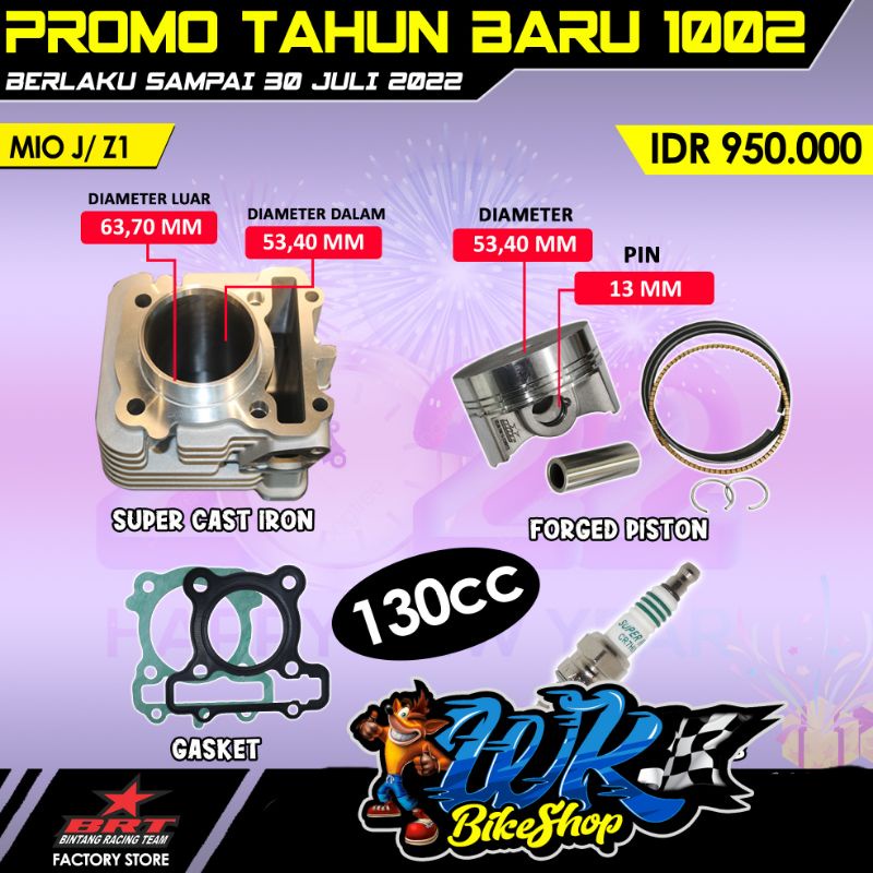 BLOK + PISTON MIO J / JUPITER Z1 /FINO OLD /XRIDE BRT  53.40MM 100% ORIGINAL