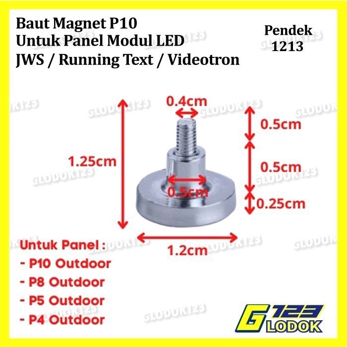 Baut Magnet Panjang Pendek Panel Modul LED P10 Running Text Videotron