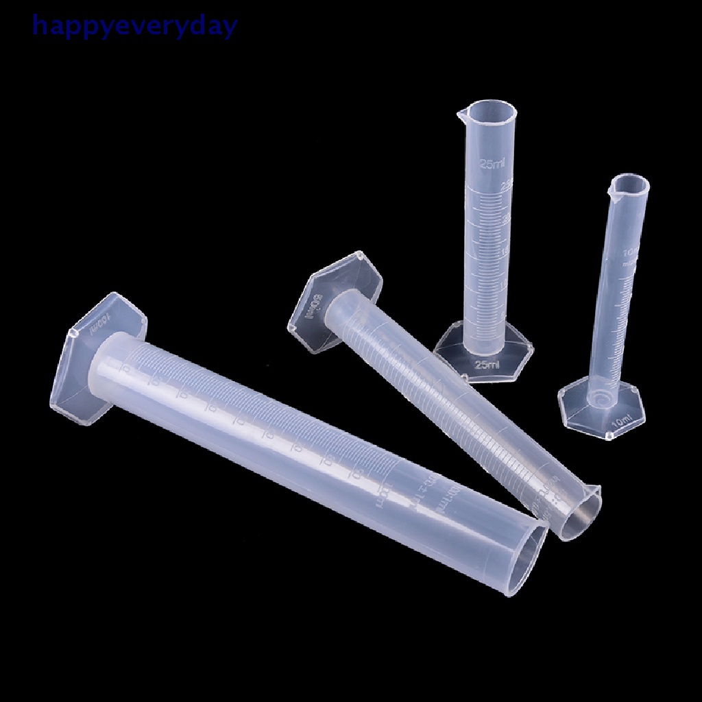 [Selamat] Tabung Ukur 10/25 /50 /100/250ML Plastik Measuring Cylinder Test Laboratorium Graduated Tube [ID]