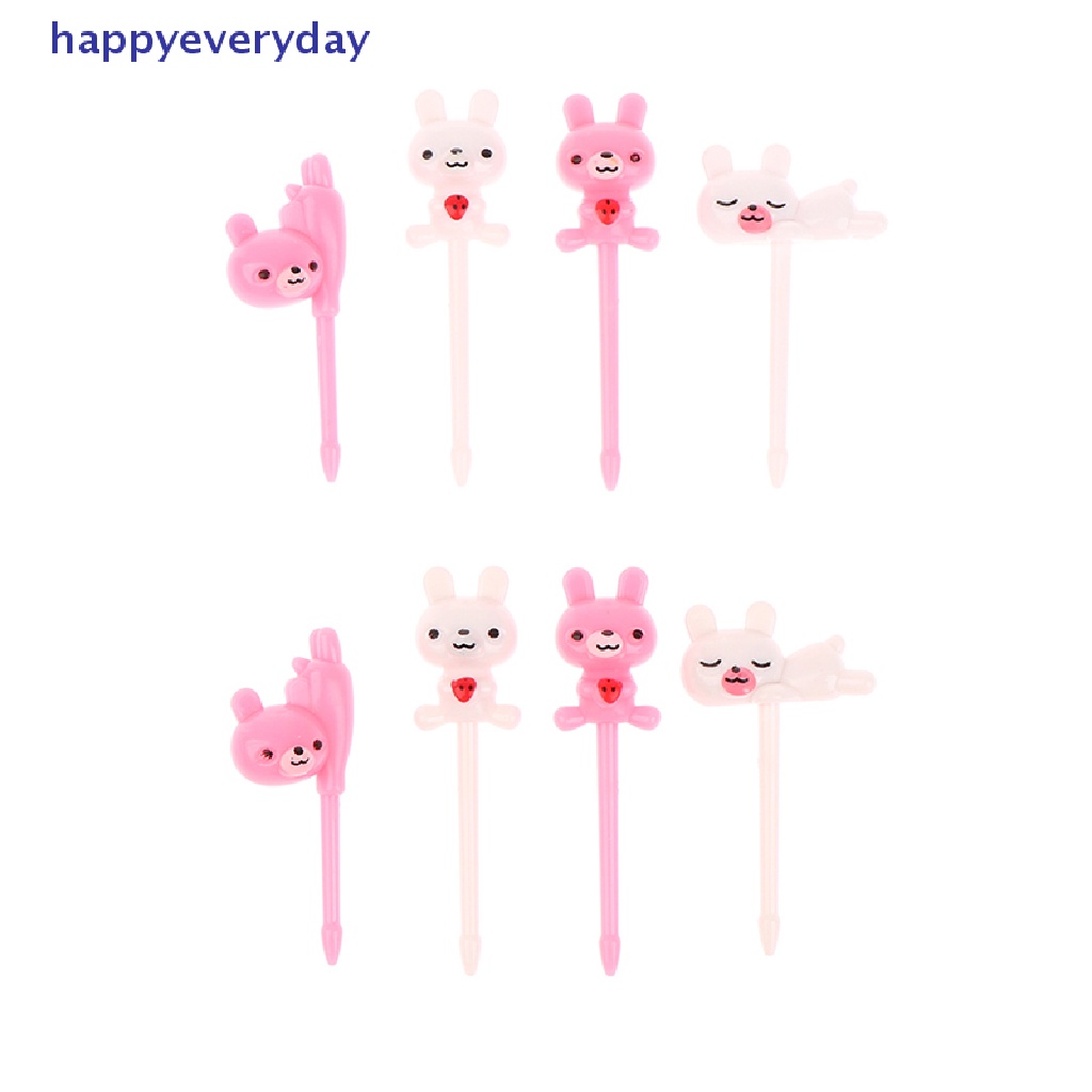 [happy] 8pcs Garpu Buah Hewan Anak Mini Kartun Snack Kue Dessert Makanan Tusuk Gigi Buah [ID]