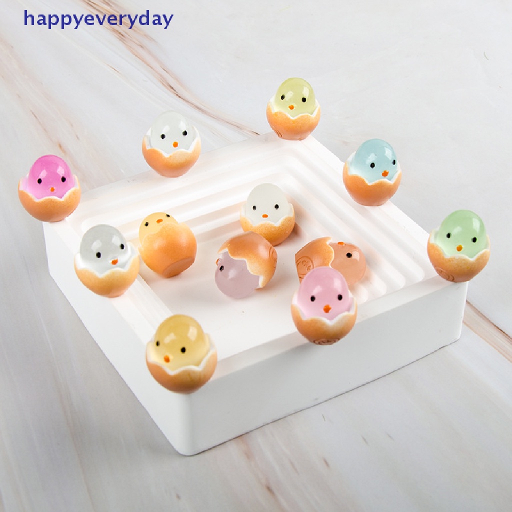 [happy] 5pcs Egg luminous chick resin Aksesoris diy cream gel Ponsel Hiasan Rambut lighg Gantungan Kunci Liontin [ID]