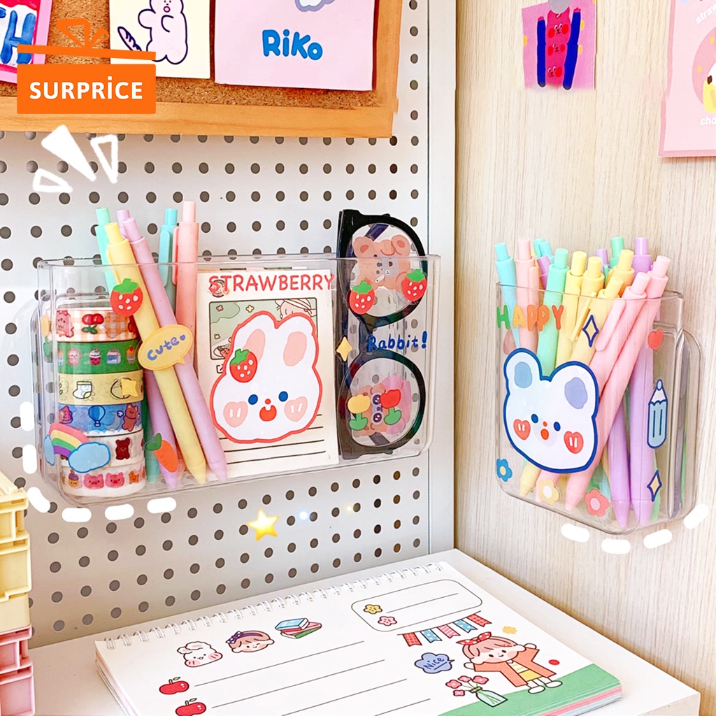 

[MEGA SALE] Surprice Tempat Pensil Acrylic FREE STIKER / Tabung Pensil Transparan / Aesthetic Korean Pen Holder