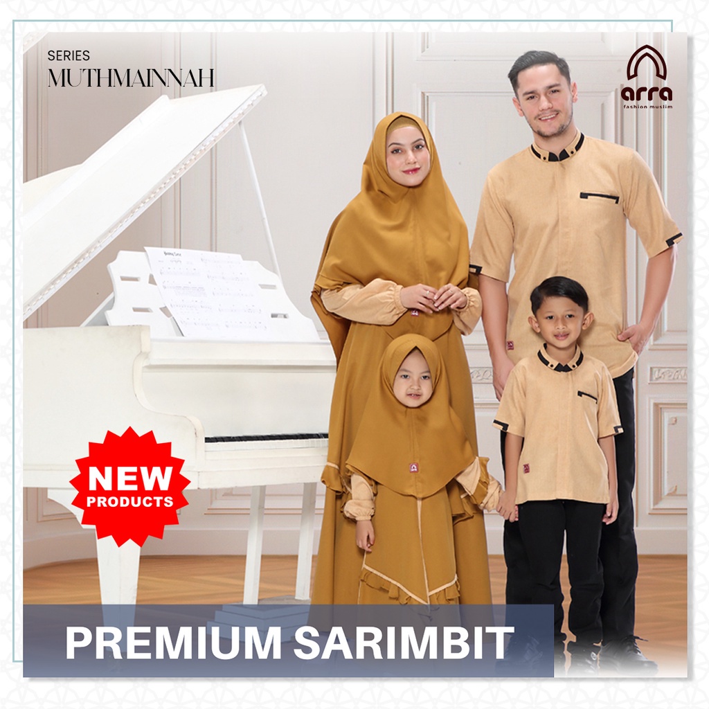 Baju Lebaran 2023 Couple Keluarga Premium Series Muthmainnah Mustard By Arra - Baju Couple Keluarga 