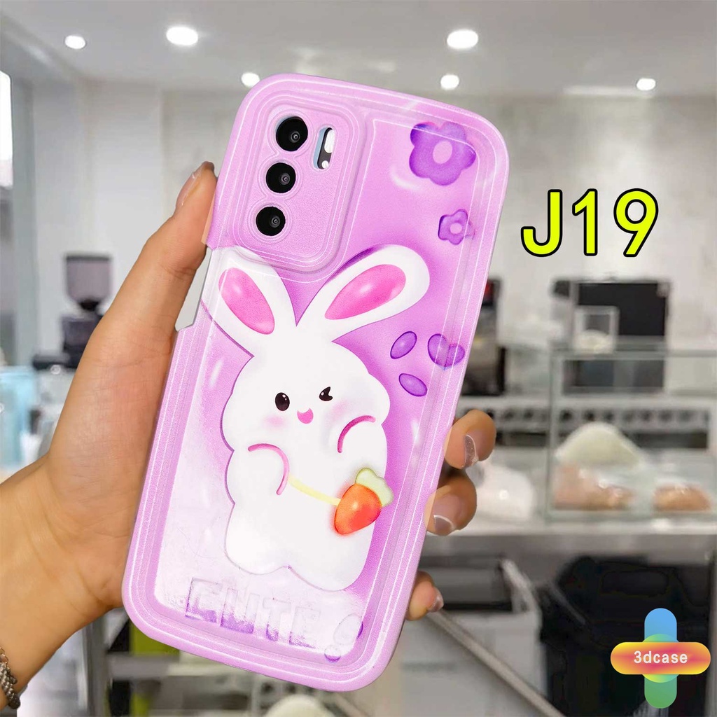 Case HP OPPO Reno 7 7Z 8Z 5 4 6 8 A57 A55 A57S A57E A7 A17 A17K A5 A9 A31 A53 A33 2020 A77S A15 A54 A5S A3S A76 A96 A16 A95 A12 A12S A1K A16E A16K A54S  5F 5K 4F 4 5 06 Lite A74 A15S A52 A11K A92 A35 A36 Cartoon  Rabbit Camera Lens Protection Soap Case