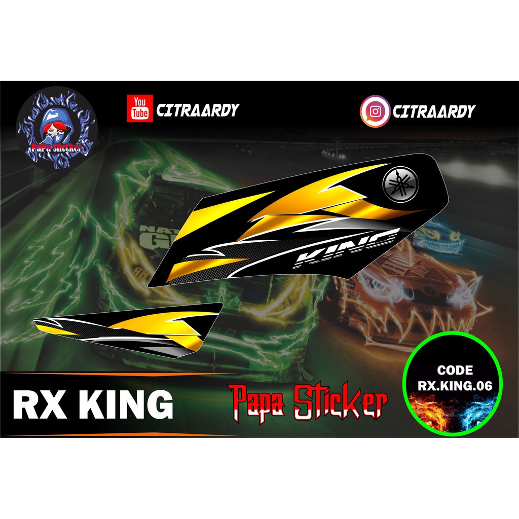 Striping RX KING GOLD EMAS SERIES - Sticker Striping Variasi list Yamaha RX KING CODE 06