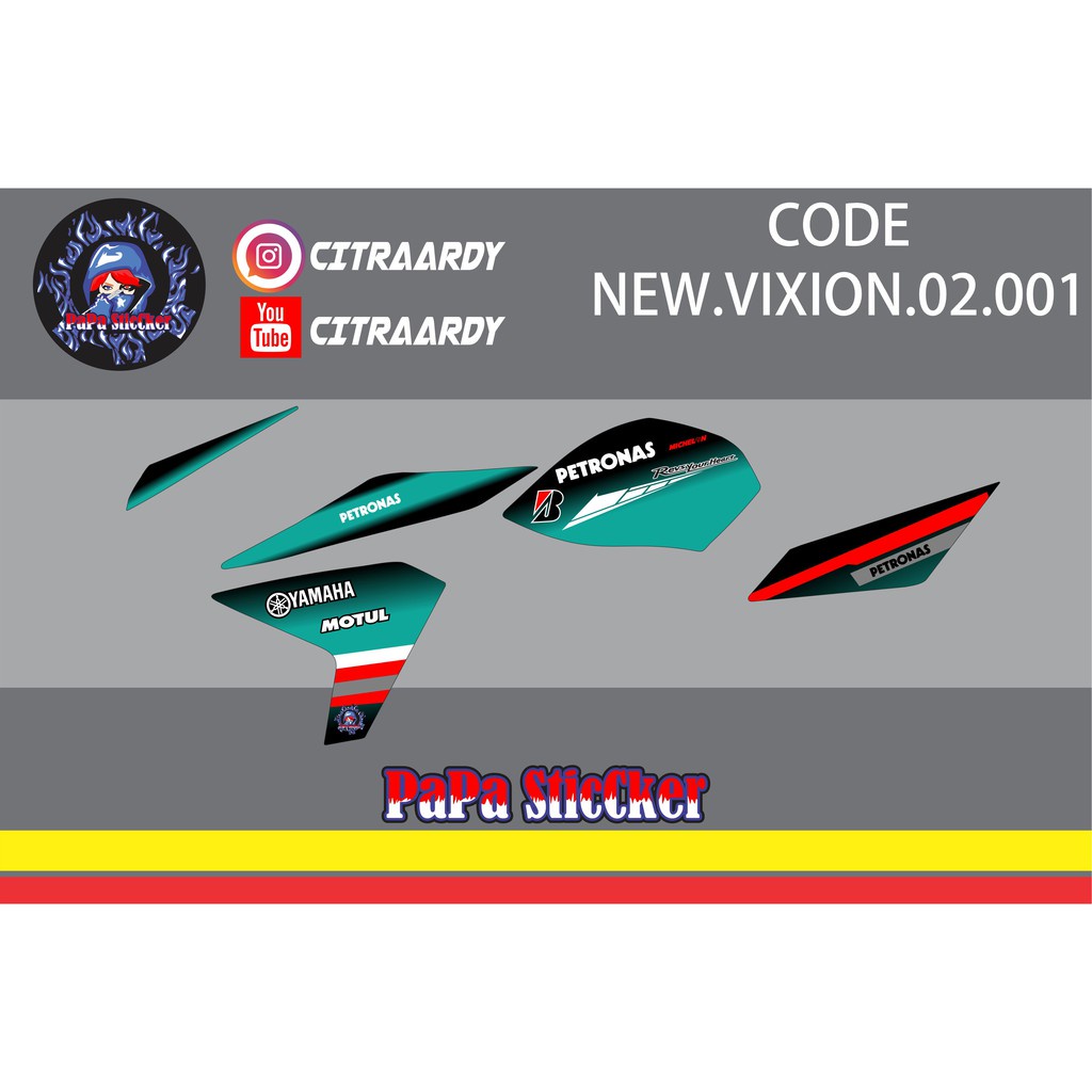 STIKER STRIPING DECAL NEW VIXION LIGHTNING NVL PETRONAS