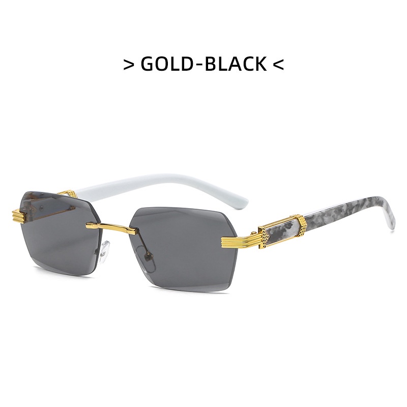 Kacamata Hitam Fashion Square Aesthetic Shades Untuk Wanita/Pria Metal Frame Sunglasses Eyewear