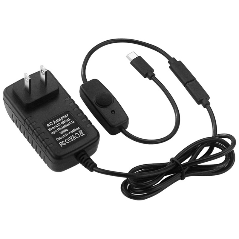 Bt Type-C Power Supply USBC Male to Female Kabel Ekstensi Saklar On Off 31cm