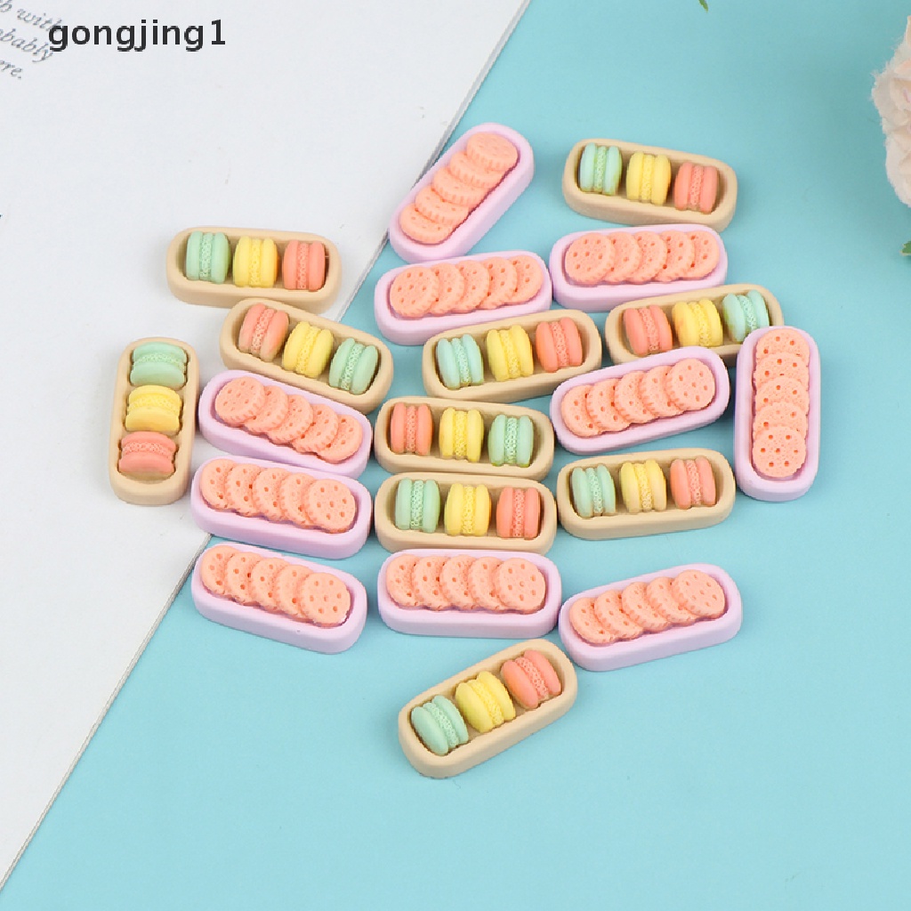 Ggg 10pcs Dekorasi Dapur Rumah Boneka Miniatur Macaroon Makanan Dessert Biskuit Snack Mainan ID