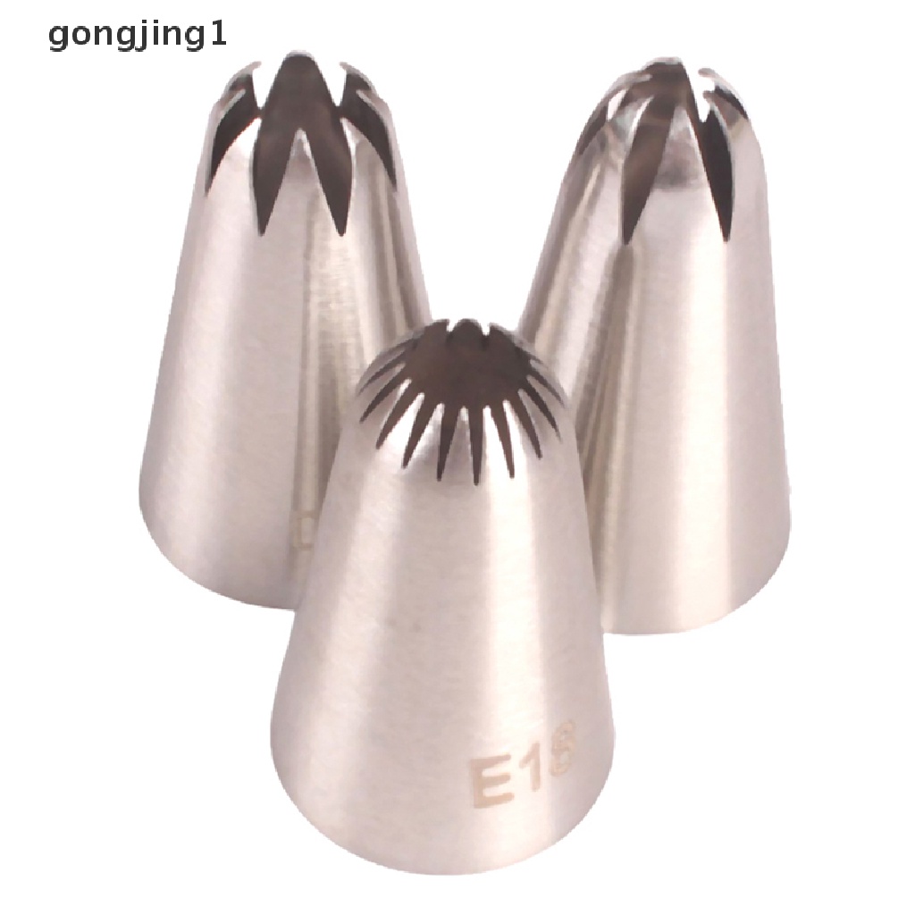 Ggg 3PCs Krim Kue Icing Piping Cupcake Nozzle Pastry Tips Fondant Dekorasi Kue ID