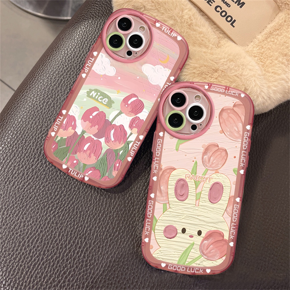 Colorful Tulip Case Redmi Note11 Pro Redmi 10C 10A 9C 9T 9A Note10 5G Note 10S Note9 9S Pro Note8 Pro Note7 Poco M5S M3 X3 Pro NFC Casing Pola Lukisan Minyak Kelinci Indah