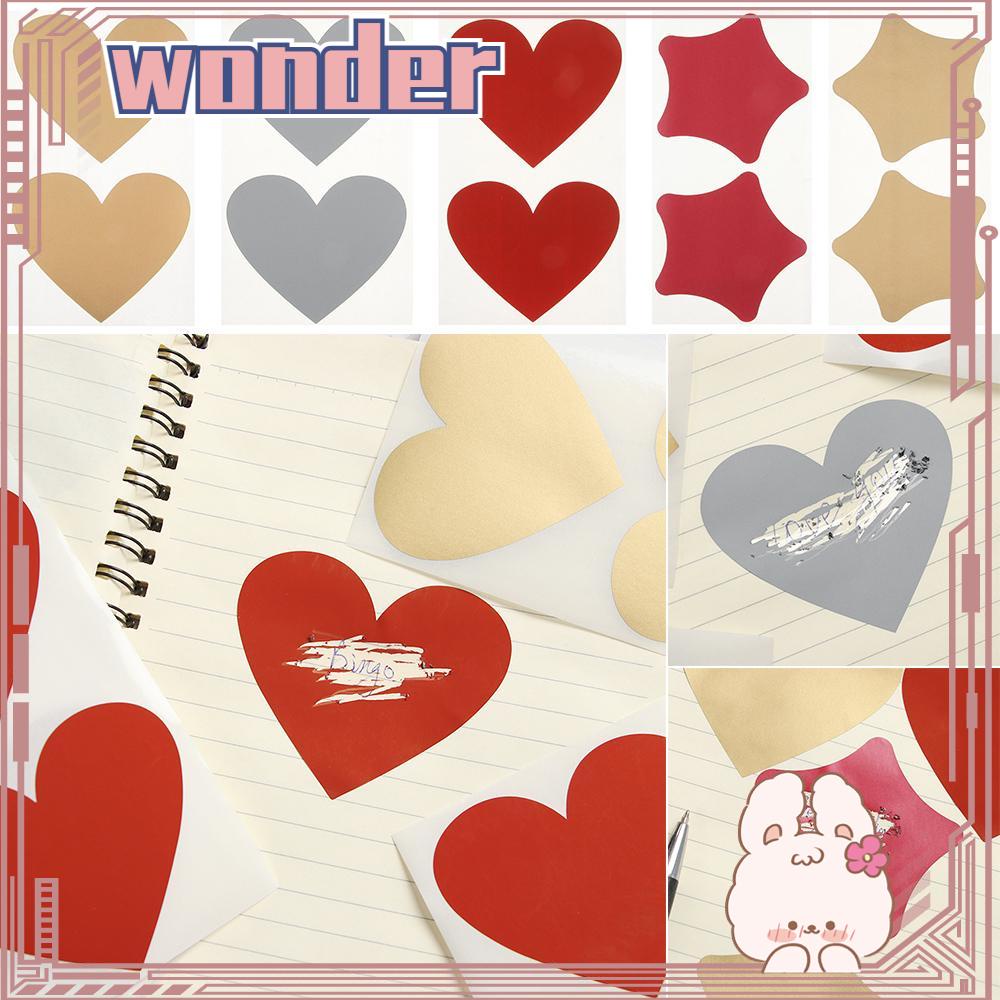 Wonder 50pcs/Set Stiker Kartu Gores DIY Pentagram Golden Label Multifungsi