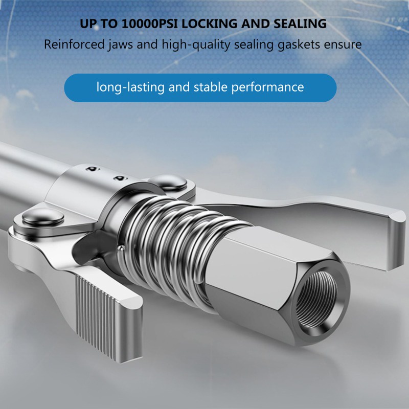 [AYBX] Double Handle Grease Tool Coupler Heavy Duty Quick Release Grease Gun Tanpa/Dengan Selang 30cm