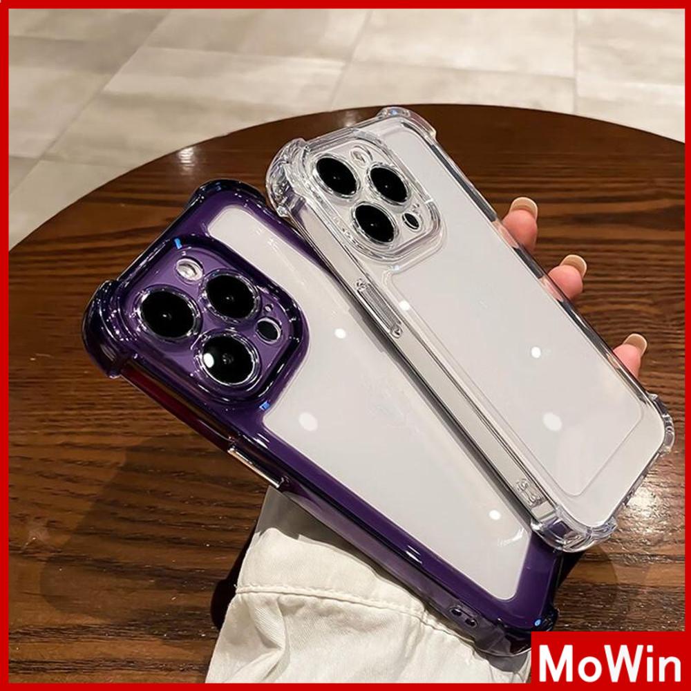 For iPhone 14 Pro Max iPhone Case Acrylic Hard Case Clear Case Airbag Shockproof Camera Cover Protection Purple Black Compatible with iPhone 13 Pro max 12 Pro Max 11 Pro Max