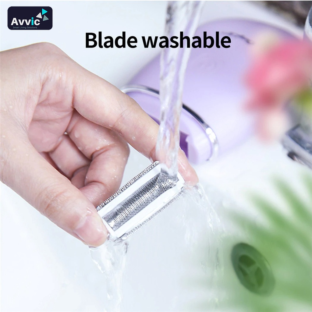 Avvic Trimmer Alat Pencabut Bulu Ketiak Kaki Tangan Lengan Kemaluan Mini Lady Body Shaver Hair