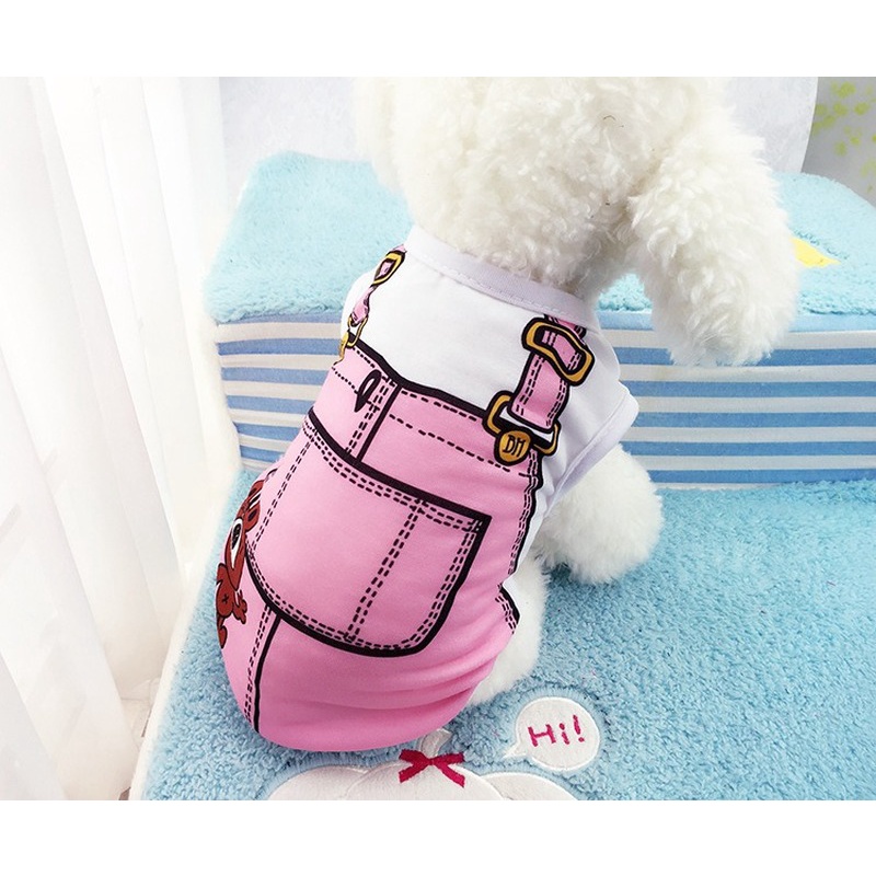 Pet Print Strap Dog Vest Summer Pet Clothes Cat Vest Shirt Clothing Cute Mesh Breathable