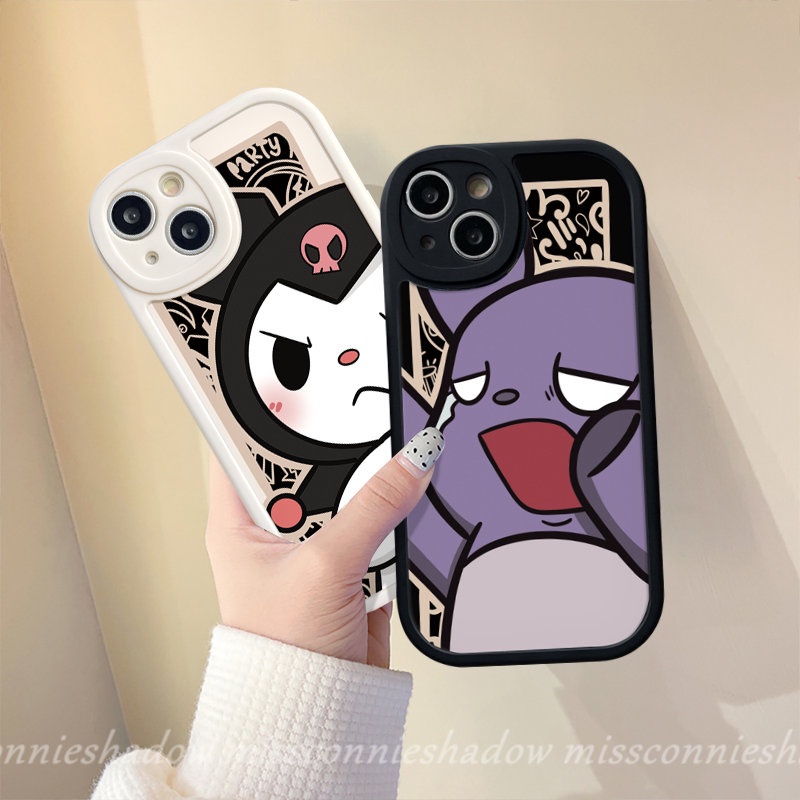 IPHONE Lovely Couple Case Kompatibel Untuk Iphone11 14 12 13 Pro Max 7Plus XR 7 8 6 6s Plus X XS Max SE 2020 Kartun Lucu Kuromi Baku Soft Tpu Back Cover