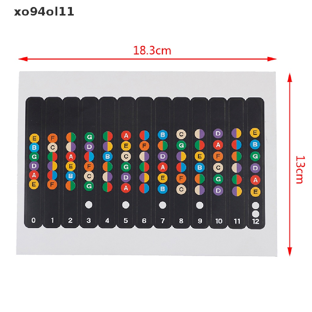 Xo Gitar fretboard note decal fingerboard Skala Musik map er Untuk Latihan OL