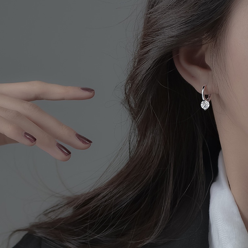 Papaozhu Mewah S925 Perak Berkilauan Zirkon 14 K Emas Anting Hoop Untuk Wanita Perempuan Chic Bersinar Kristal Menjuntai Anting-Anting Temperamen Telinga Perhiasan