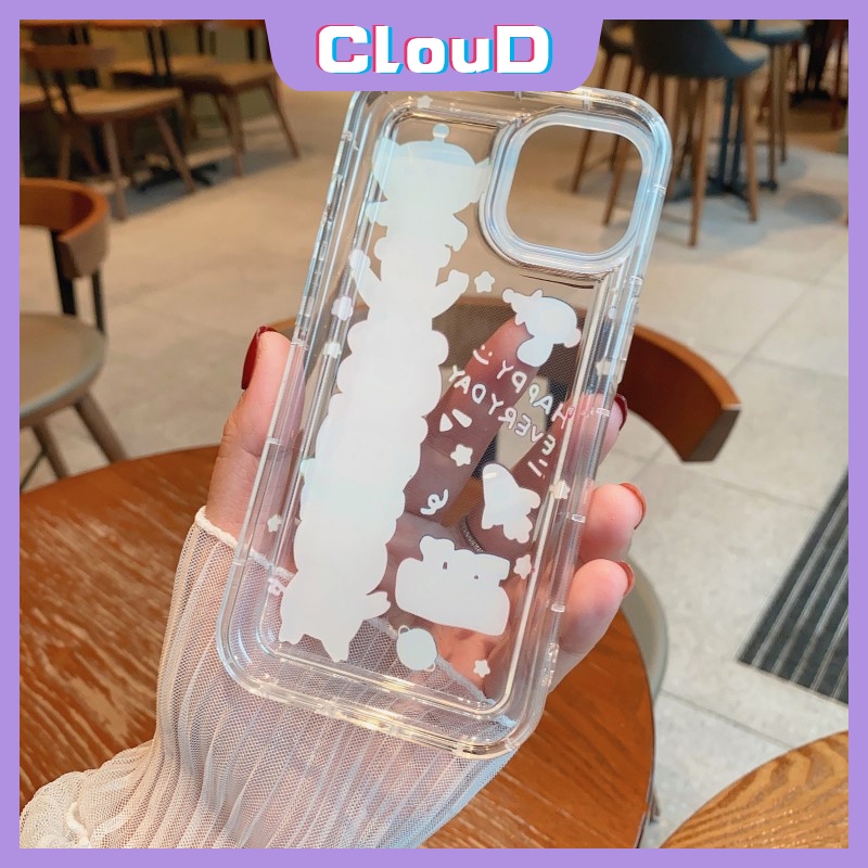Casing Ponsel Manyo Beruang Strawberry Lucu Kompatibel Untuk IPhone 7Plus XR 11 14 13 12 Pro MAX 7 8 6 6S Plus X XS MAX Kartun Toy Story Buzz Lightyear Alien Shockproof Airbag Soft Cover