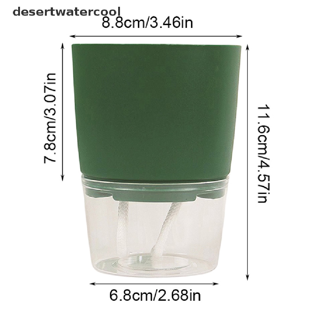 Deid 1Pc Pot Tanaman Self Watering Plastik Bening Double-Layer Penyimpanan Air Pot Bunga Martijn