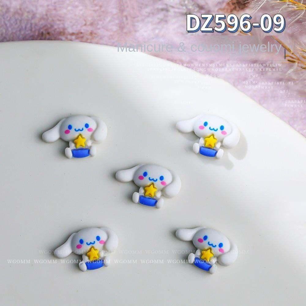 Agustinina Kartun Dekorasi Kuku Resin Fashion Kelinci Kuromi Kitty Cat Melody 3D Nail Art Drills