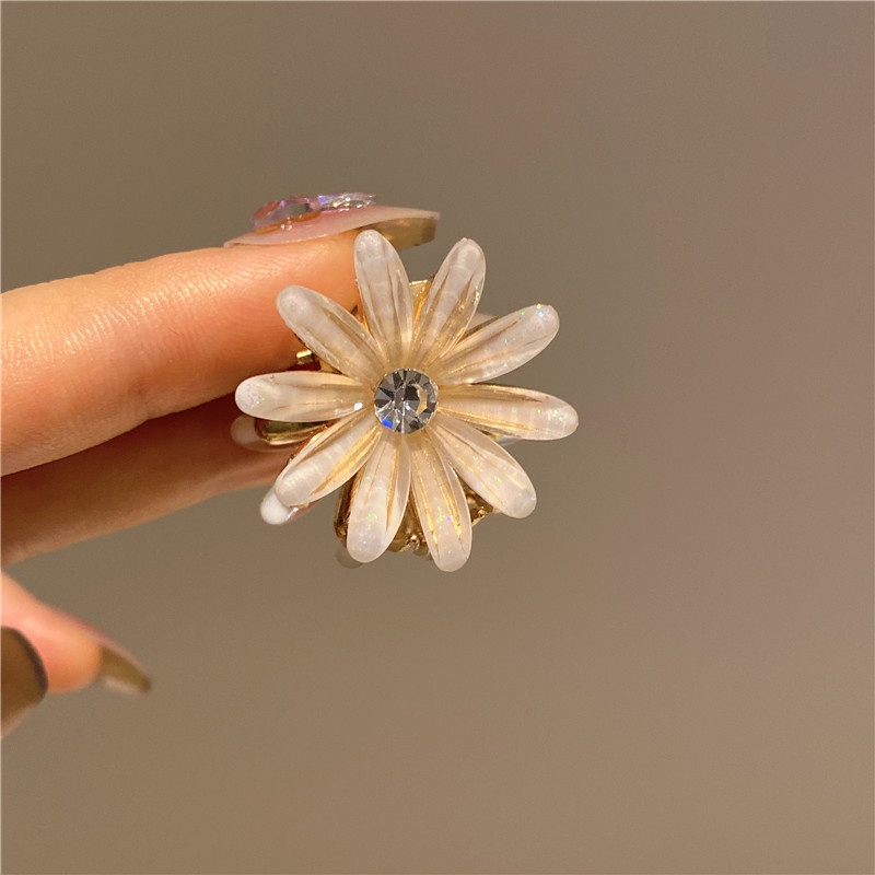 2pcs/set Sweet Daisy Small Hair Claws Alloy Klip Rambut Wanita Aksesoris Rambut