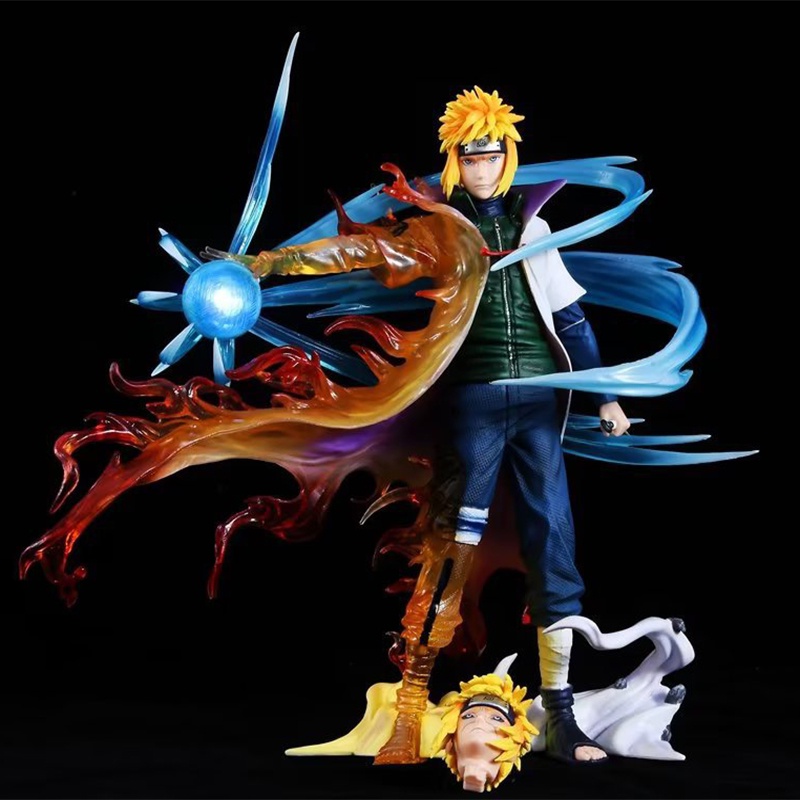 25cm Naruto Namikaze Minato Anime Figure Evil Gk Empat Generasi Model Patung Dengan Lampu Pvc Patung Dekorasi Koleksi Mainan Kamar