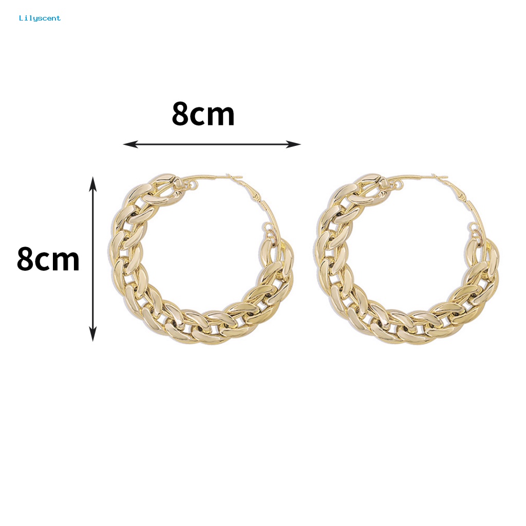 Lilyscent 1pasang CCB Women Earrings Untuk Gadis Mempesona Women Hoop Earrings Perhiasan Pernikahan Friendly Untuk Kulit