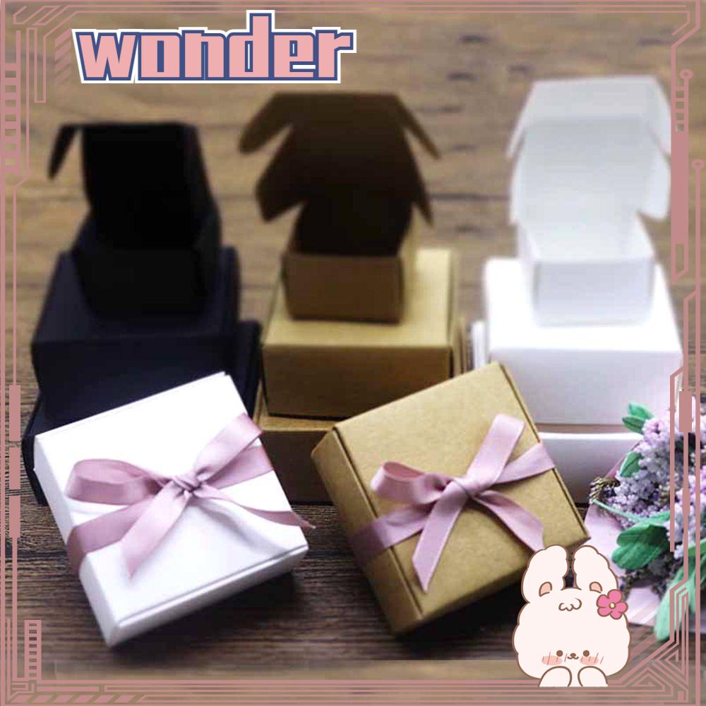 Wonder 10pcs 9sizes Kraft Kotak Kertas Perhiasan Kecil Handmade Candy Storage