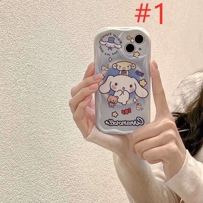 Cream Edge Cinnamoroll Girl Woman Soft Case HP iP iPhone 6 6S 7 8 14 + Plus SE 2020 X XS XR Max 11 12 13 Pro Max FTD Wave Casing Apple