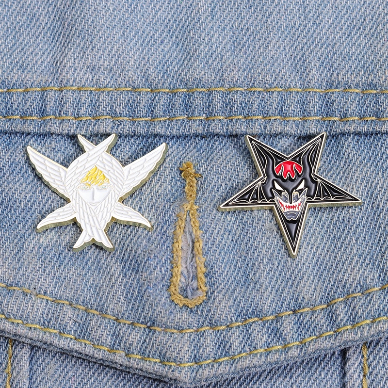 Kreatif Kartun Devilman Angel Enamel Pin Lucu Avatar Bros Lencana Kerah Lapel Pin DIY Badge Perhiasan Fans Hadiah