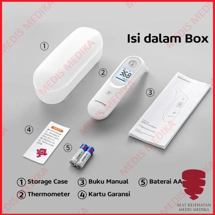 Thermometer Ear YHT 101 Alat Ukur Pengukur Cek Temperatur Suhu Termometer Telinga Digital