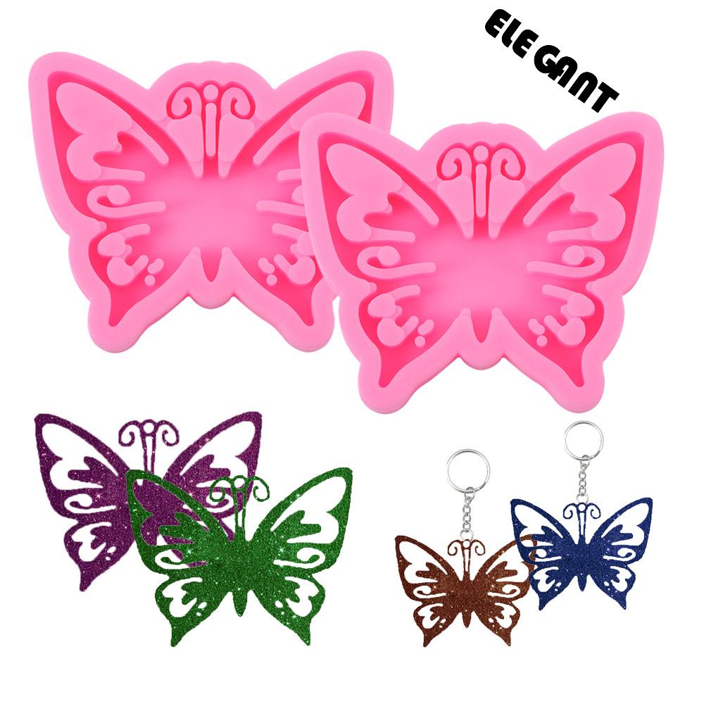 [Elegan] Gantungan Kunci Cetakan Kupu-Kupu DIY Casting Resin Silikon Anting Alat Membuat Kerajinan