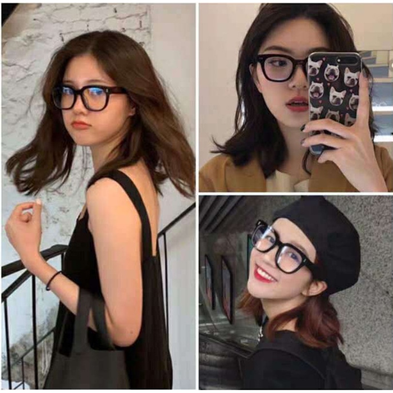 We Flower Chic Gold V Vintage Black Square Eyeglasses Untuk Pria Wanita Korea Trendy Blue Light Blocking Lens Kacamata Anti Radiasi Eyewear Liburan OOTD Hiasan