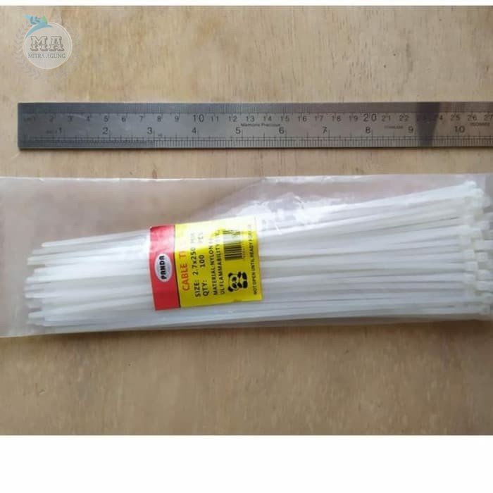 Kabel Tie - Cable Ties 25cm Putih Dan Hitam rrt - Pengikat Barang