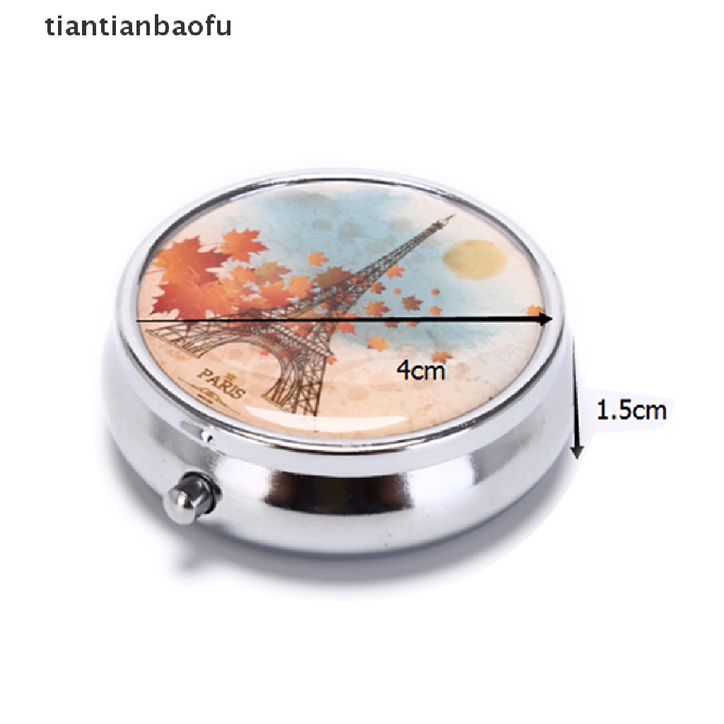 [tiantianbaofu] Lipat pill case metal pill cutter Kotak Pil Wadah Penyimpanan makeup  Butik